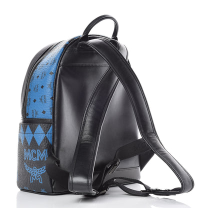 MCM Visetos Baroque Print Small Stark Backpack Black Blue 3 of 9