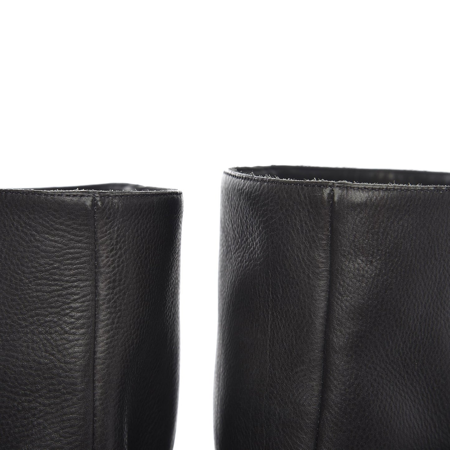 Calfskin Wrap Around Mid Calf Boots 39.5 Dark Grey