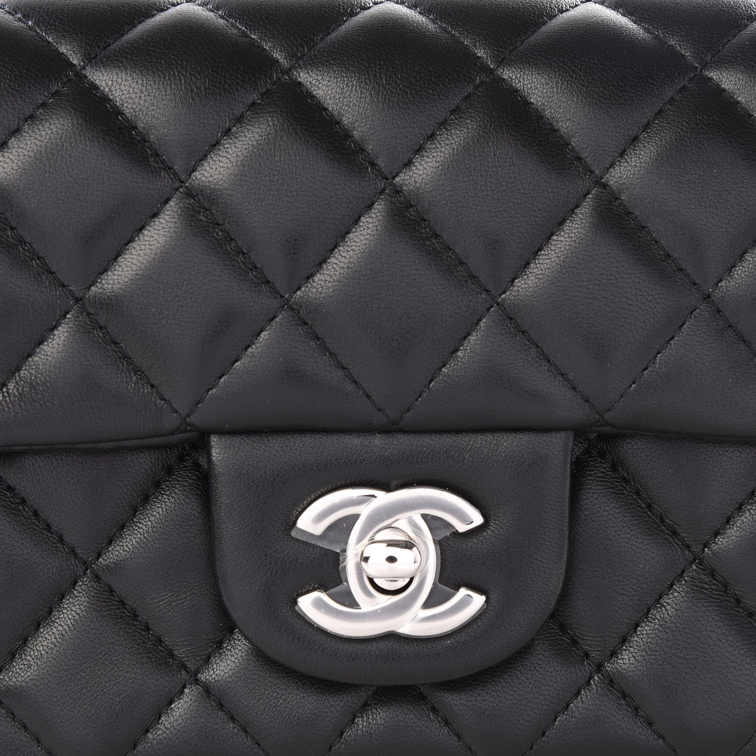 Chanel Lambskin Quilted Mini Rectangular Flap Black 11 of 13