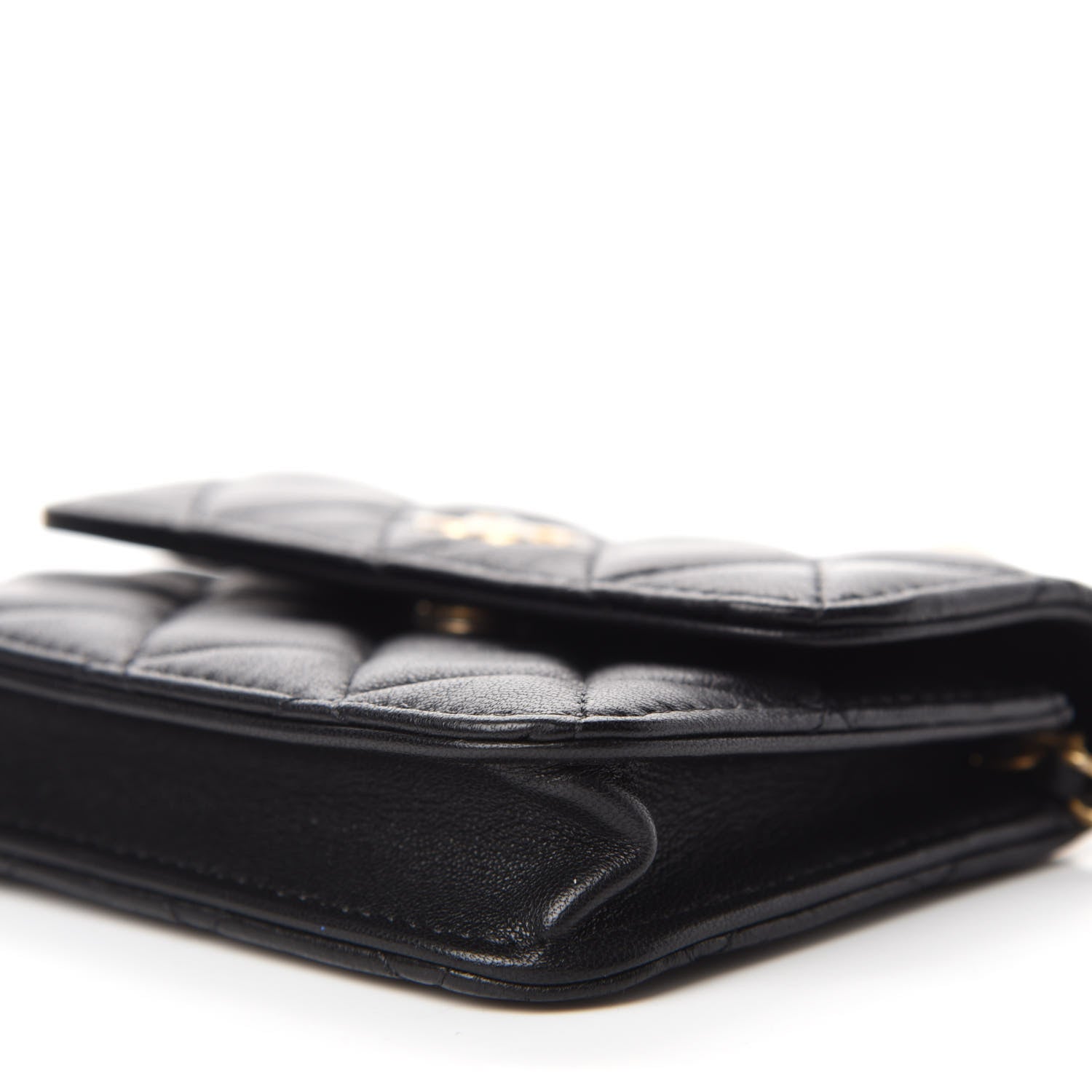 Chanel Lambskin Quilted Pearl Crush Clutch With Chain Black 7 of 12