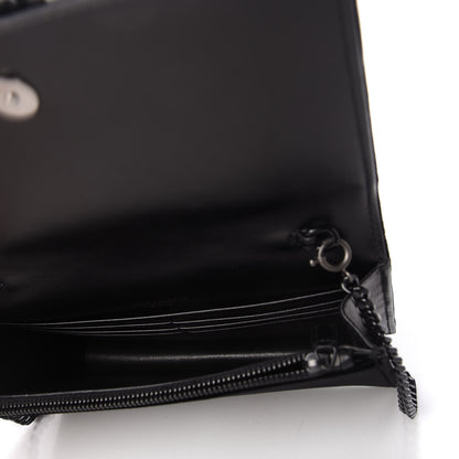 Saint Laurent Velvet Crystal Monogram Kate Tassel Chain Wallet Black 5 of 9