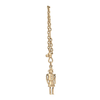 Chanel Metal Crystal Coco Mademoiselle Figurine Bag Charm Gold 1 of 3