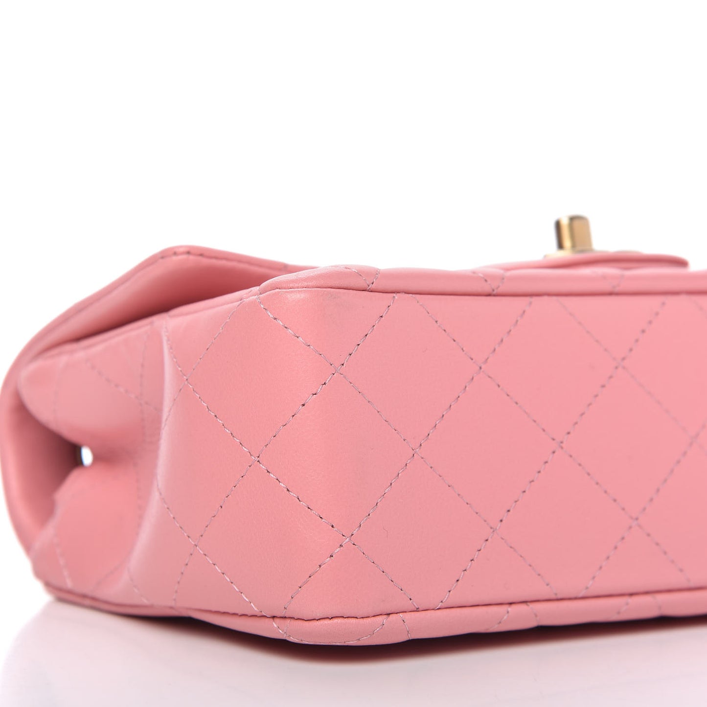 Lambskin Quilted Mini Rectangular Flap Pink