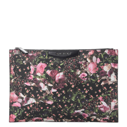 Givenchy Coated Canvas Roses Camouflage Print Medium Antigona Zip Pouch Black 1 of 7