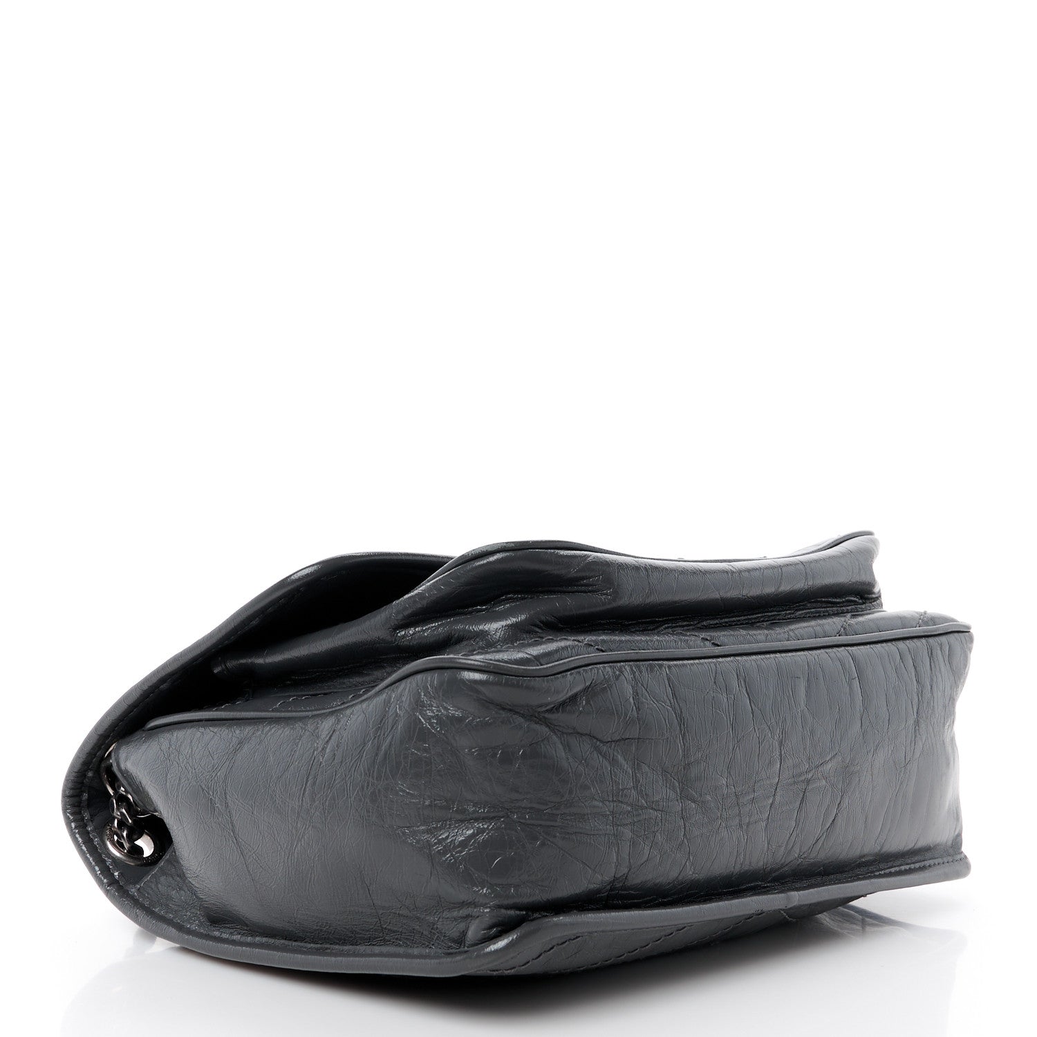 Saint Laurent SAINT LAURENT Crinkled Calfskin Matelasse Monogram Medium Niki Chain Satchel Storm 4 of 11