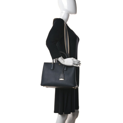 MCM Grained Calfskin Medium Milla Tote Phantom Grey 2 of 16