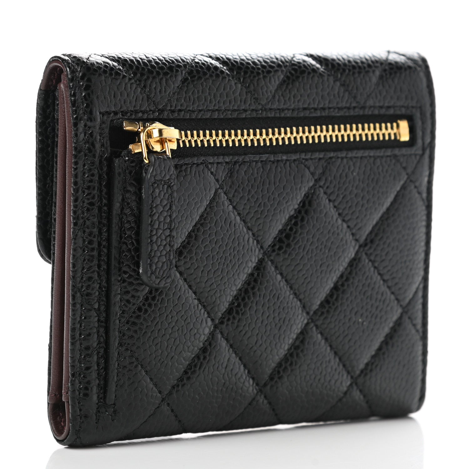 Chanel Caviar Quilted Compact Flap Wallet Black 3 of 8