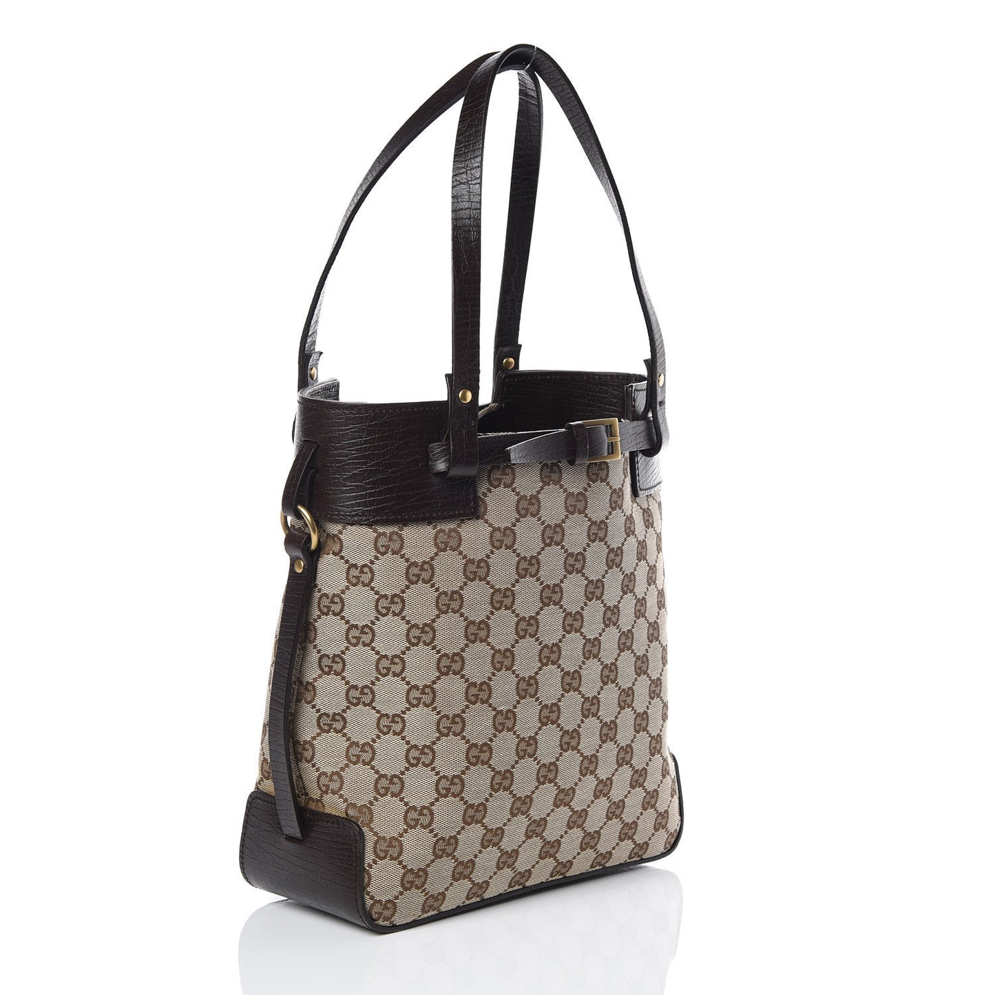 Monogram Small Bucket Tote Dark Brown