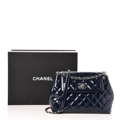 Chanel Patent Quilted Large Coco Shine Accordion Flap Navy 8 of 8