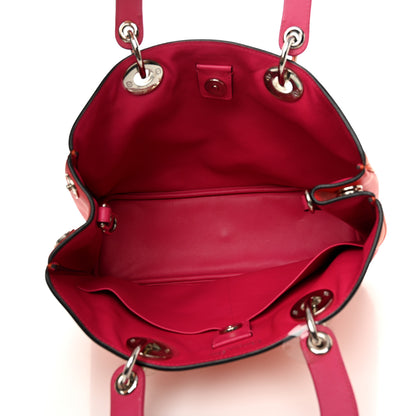 Christian Dior Smooth Calfskin Medium Tri-Color Diorissimo Tote Orange Fuchsia Red 6 of 12