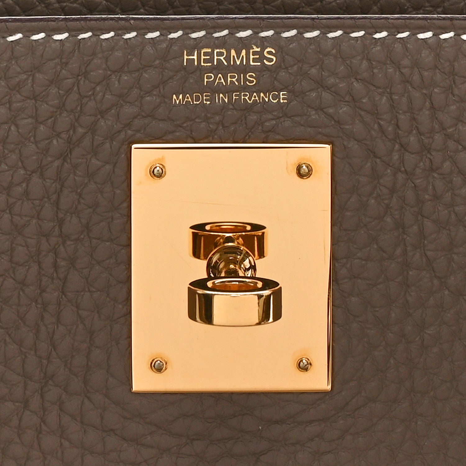 Hermes Taurillon Clemence Kelly Retourne 28 Etoupe 7 of 11