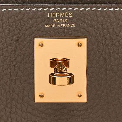 Hermes Taurillon Clemence Kelly Retourne 28 Etoupe 7 of 11