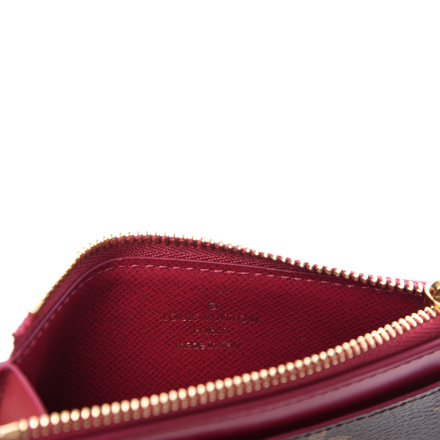 Monogram Zipped Card Holder Fuchsia
