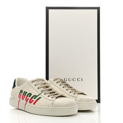 Gucci Distressed Calfskin Mens Ace Blade Sneakers 8 White 10 of 10