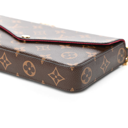 Louis Vuitton Monogram Pochette Felicie Chain Wallet Fuchsia 9 of 10