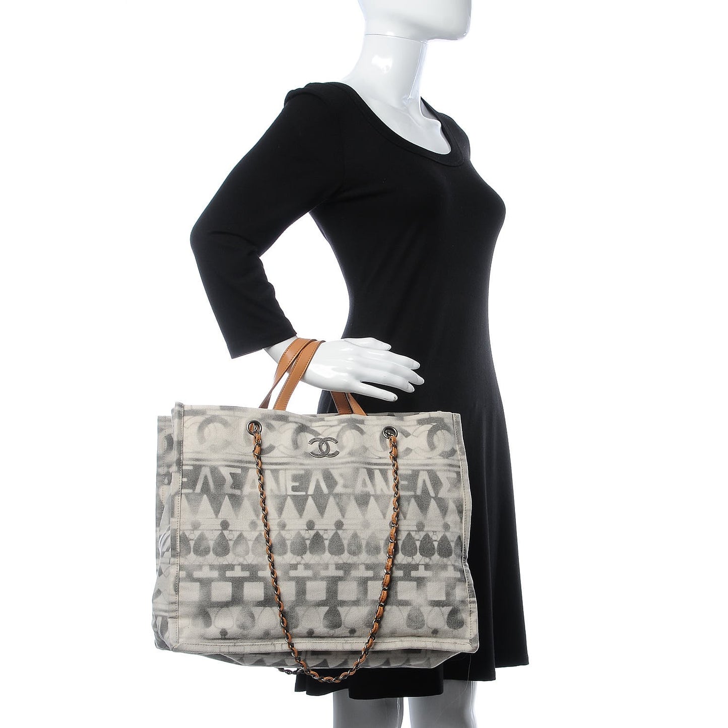 Canvas Large Iliad Shopping Tote Beige