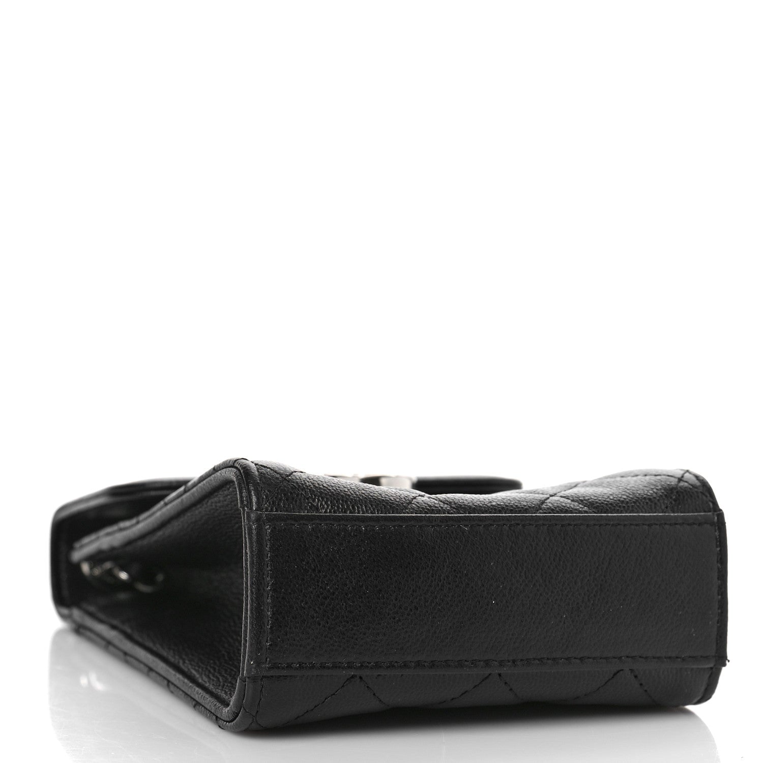 Chanel Grained Calfskin Quilted CC Box Clutch With Chain Black 4 of 9