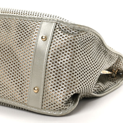Chanel Metallic Calfskin Perforated Up In The Air Tote Silver 10 of 10