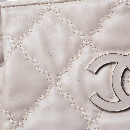 Chanel Calfskin Double Stitch Large Hamptons Shopping Tote Beige 9 of 14