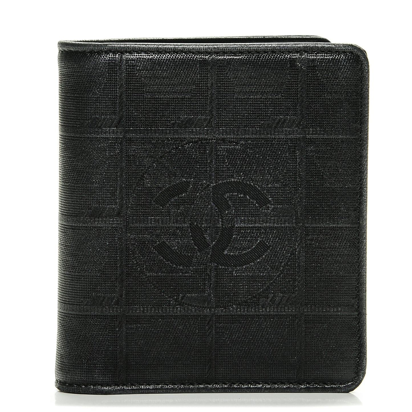 Embossed Lambskin Travel Bi-Fold Wallet Black