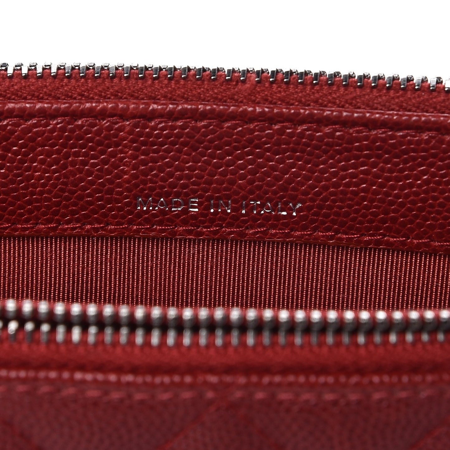 Caviar Quilted Small Clutch With Chain Red