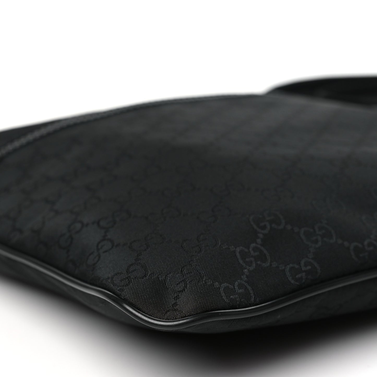 Nylon Monogram Medium Flat Messenger Bag Black