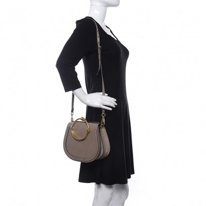 Chloe Calfskin Suede Medium Nile Bracelet Bag Motty Grey 2 of 11