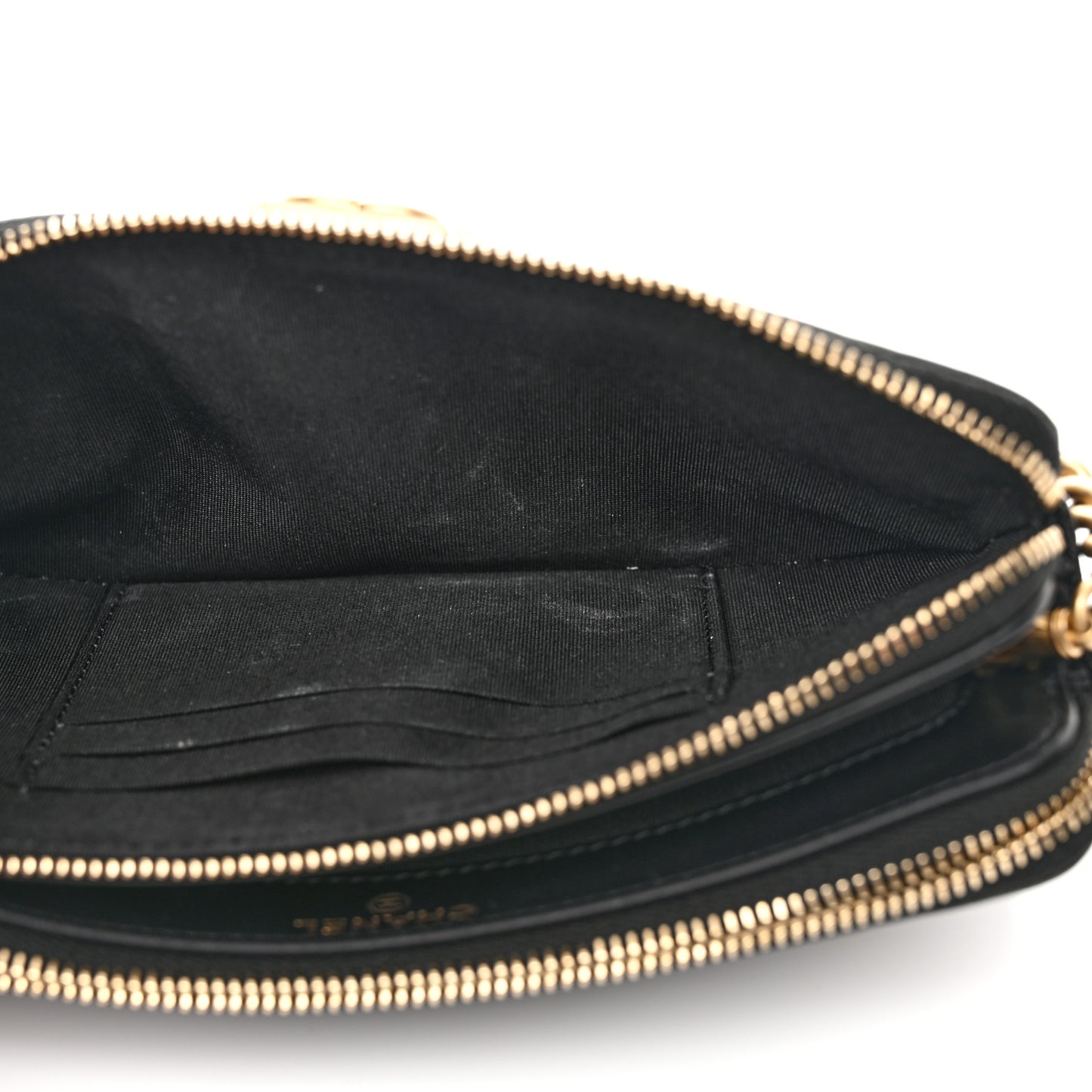 Caviar Quilted Small Boy Clutch With Chain Black