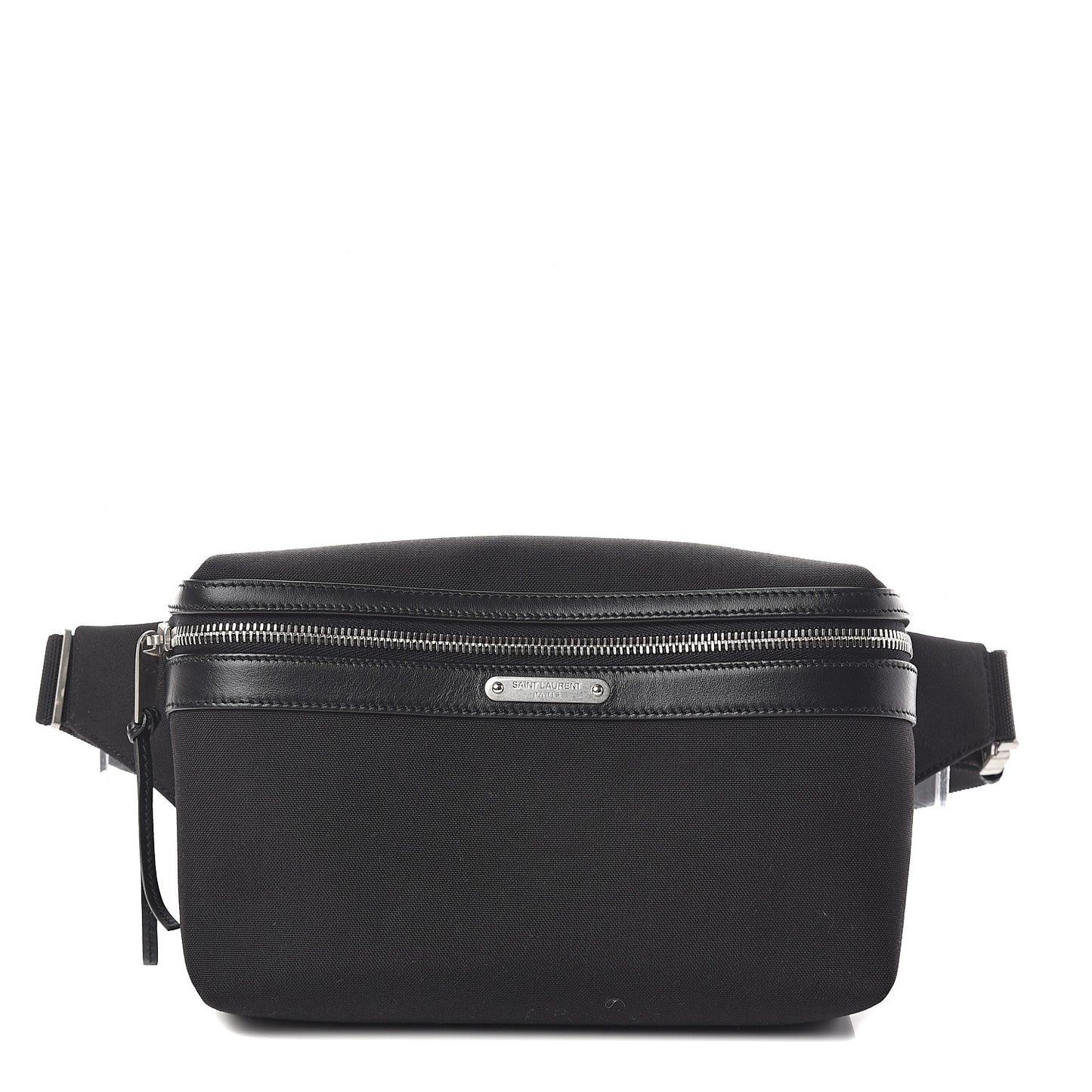Canvas Calfskin City Belt Bag Black
