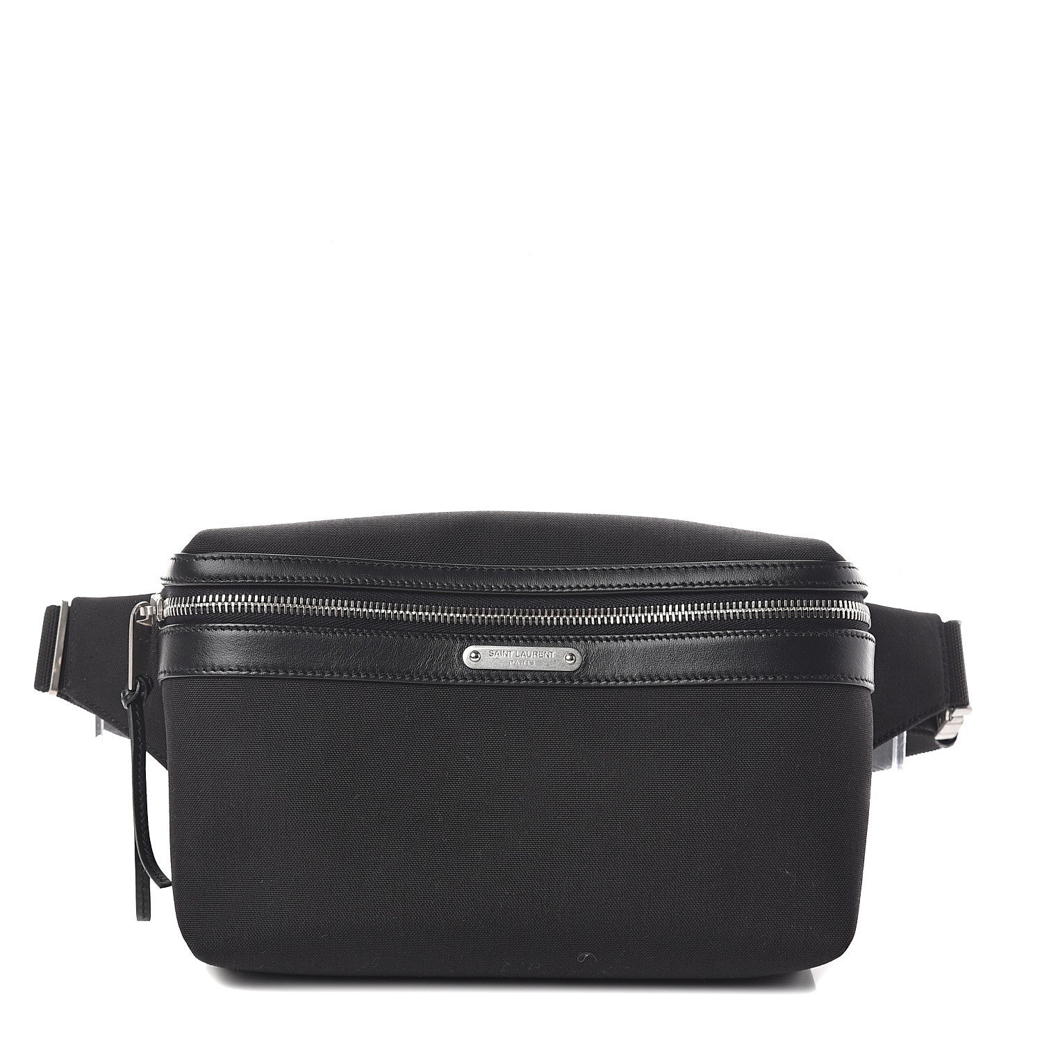 Saint Laurent Canvas Calfskin City Belt Bag Black 1 of 7