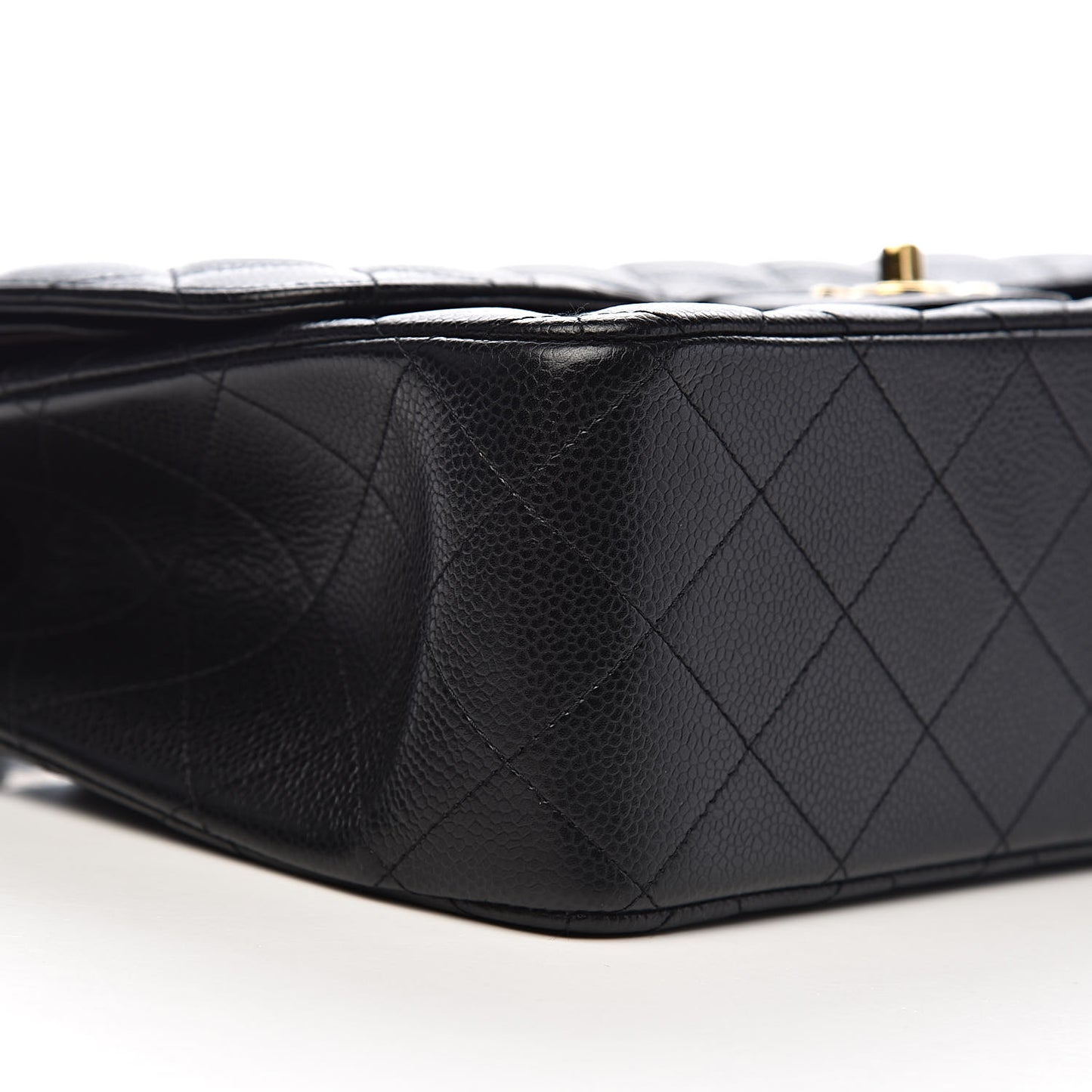 Caviar Quilted Jumbo Double Flap Black