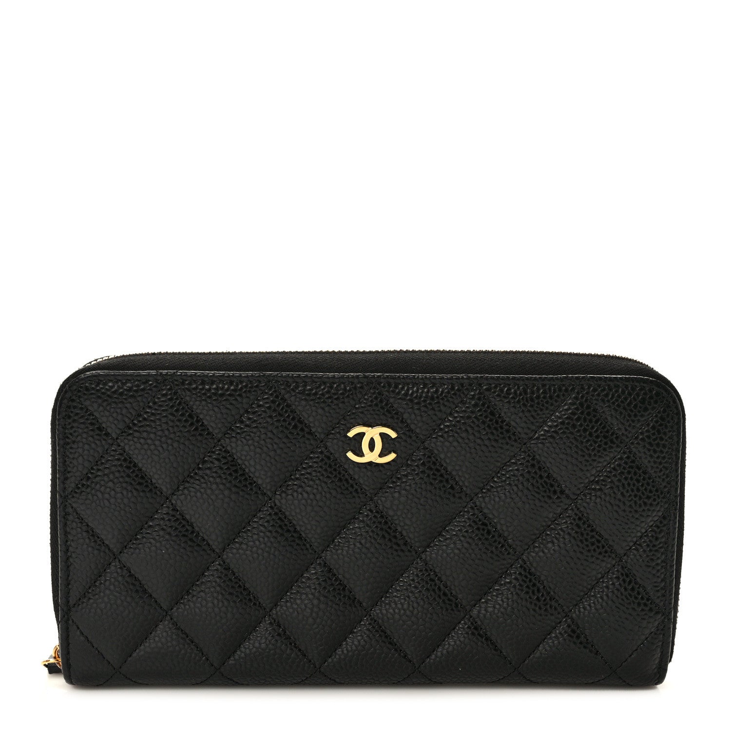 Chanel Caviar Quilted Large Gusset Zip Around Wallet Black 1 of 8
