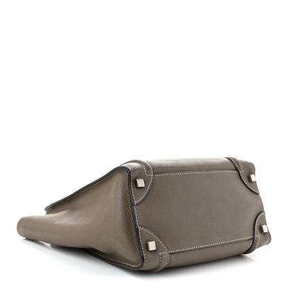 Celine Drummed Calfskin Micro Luggage Souris 4 of 11
