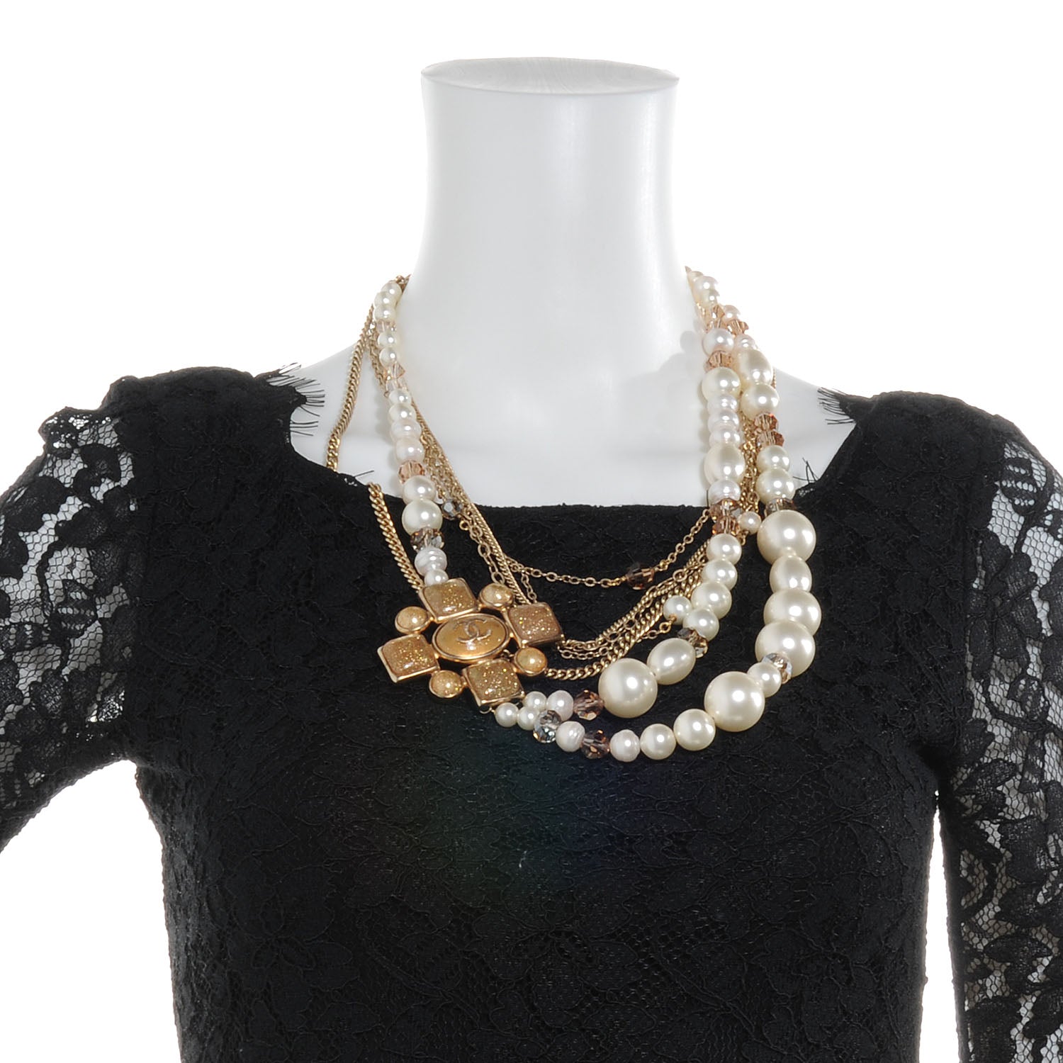 Chanel Glass Pearl Gripoix Necklace 2 of 6