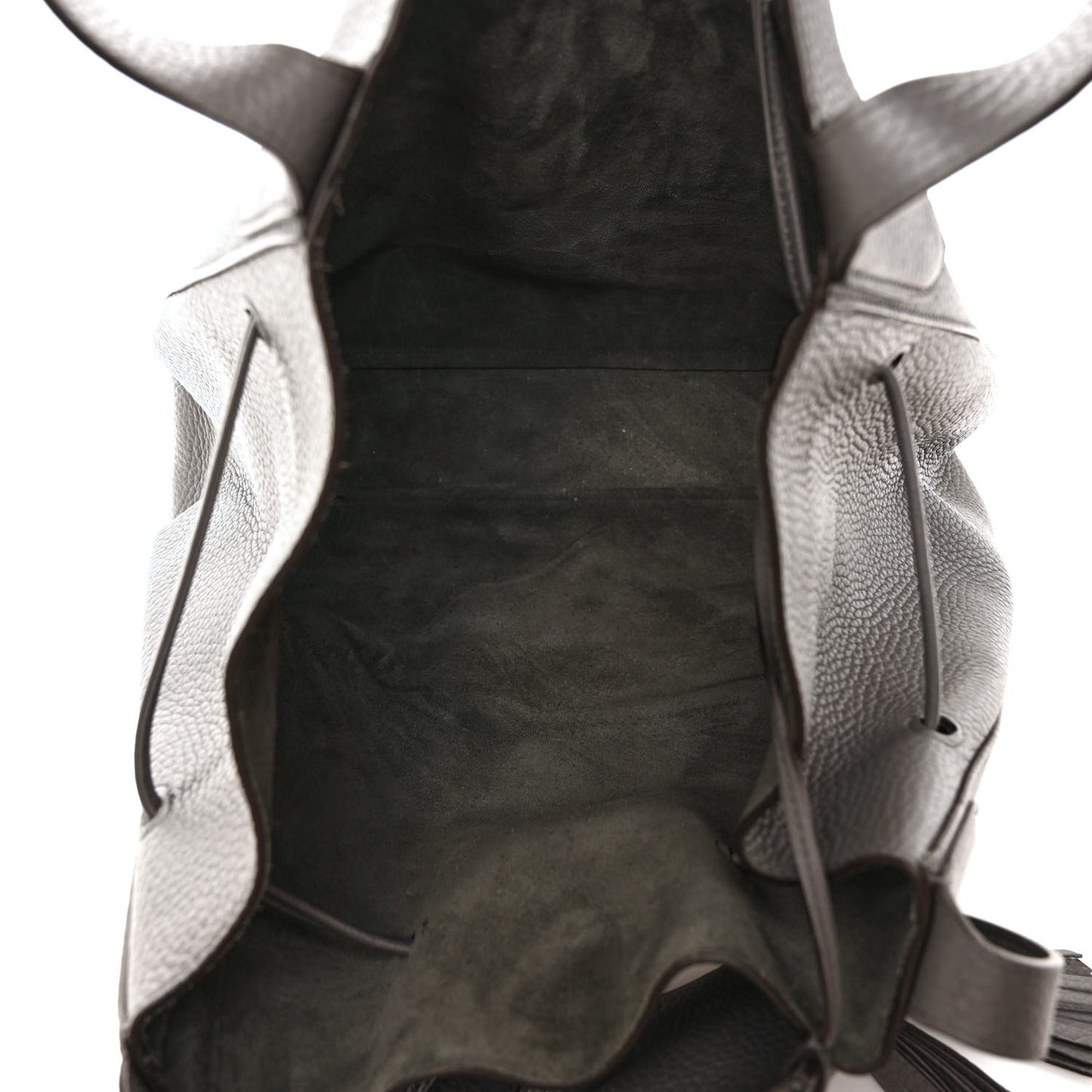 Heavy Grain Calfskin Millie Tote Charcoal