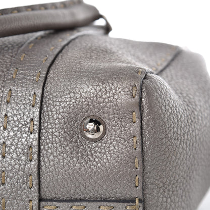 Fendi Cuoio Romano Selleria Medium Linda Satchel Peltro 12 of 13