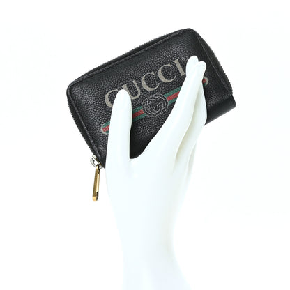 Gucci Calfskin Logo Zip Around Card Case Black 2 of 6