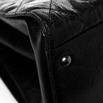 Chanel Crumpled Grained Calfskin Quilted CC Crave Tote Black 11 of 14