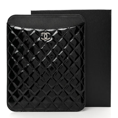Chanel Patent Quilted Brilliant iPad Case Black 9 of 9