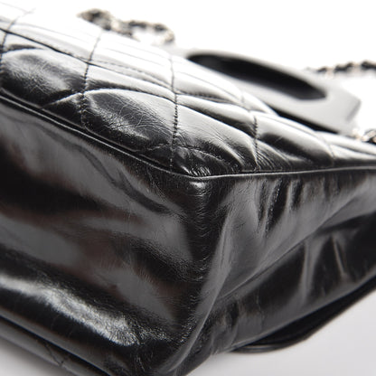 Chanel Glazed Calfskin Quilted Small CC Delivery Tote Black 11 of 12