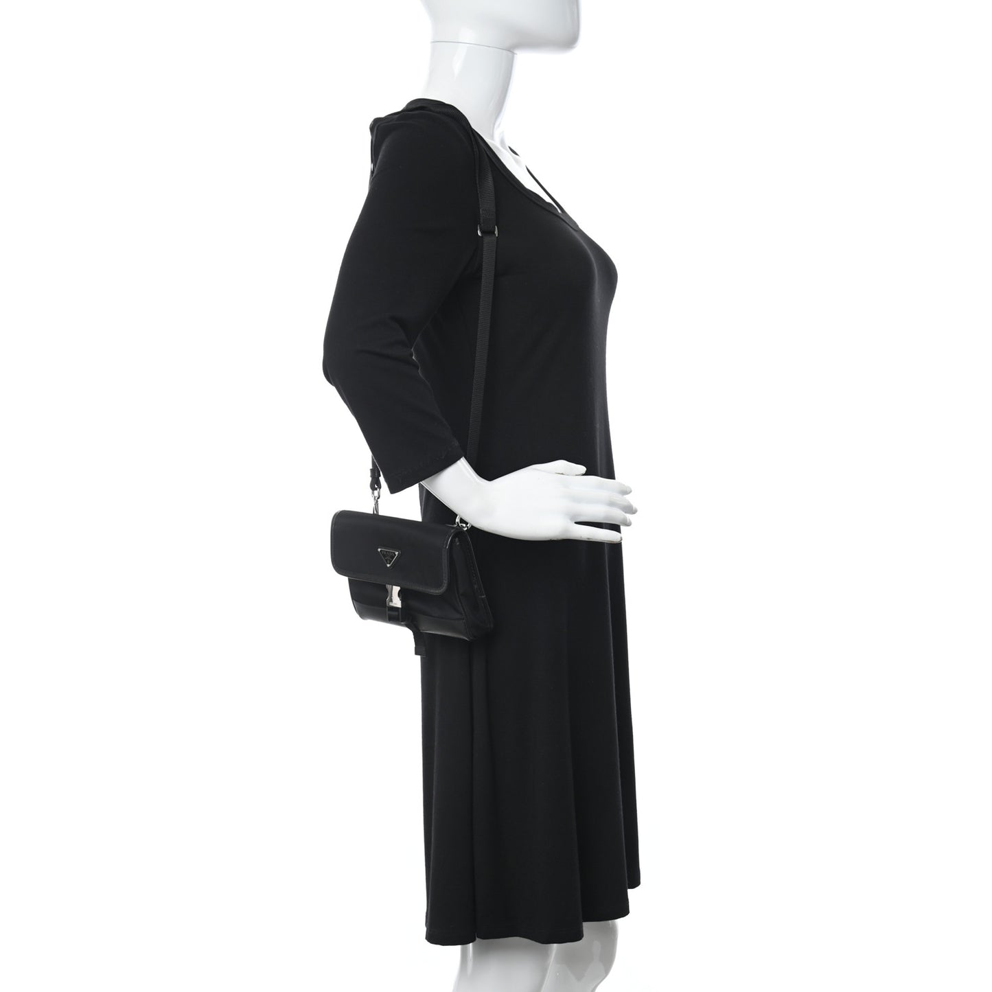 Re-Nylon Saffiano Smartphone Case Crossbody Black