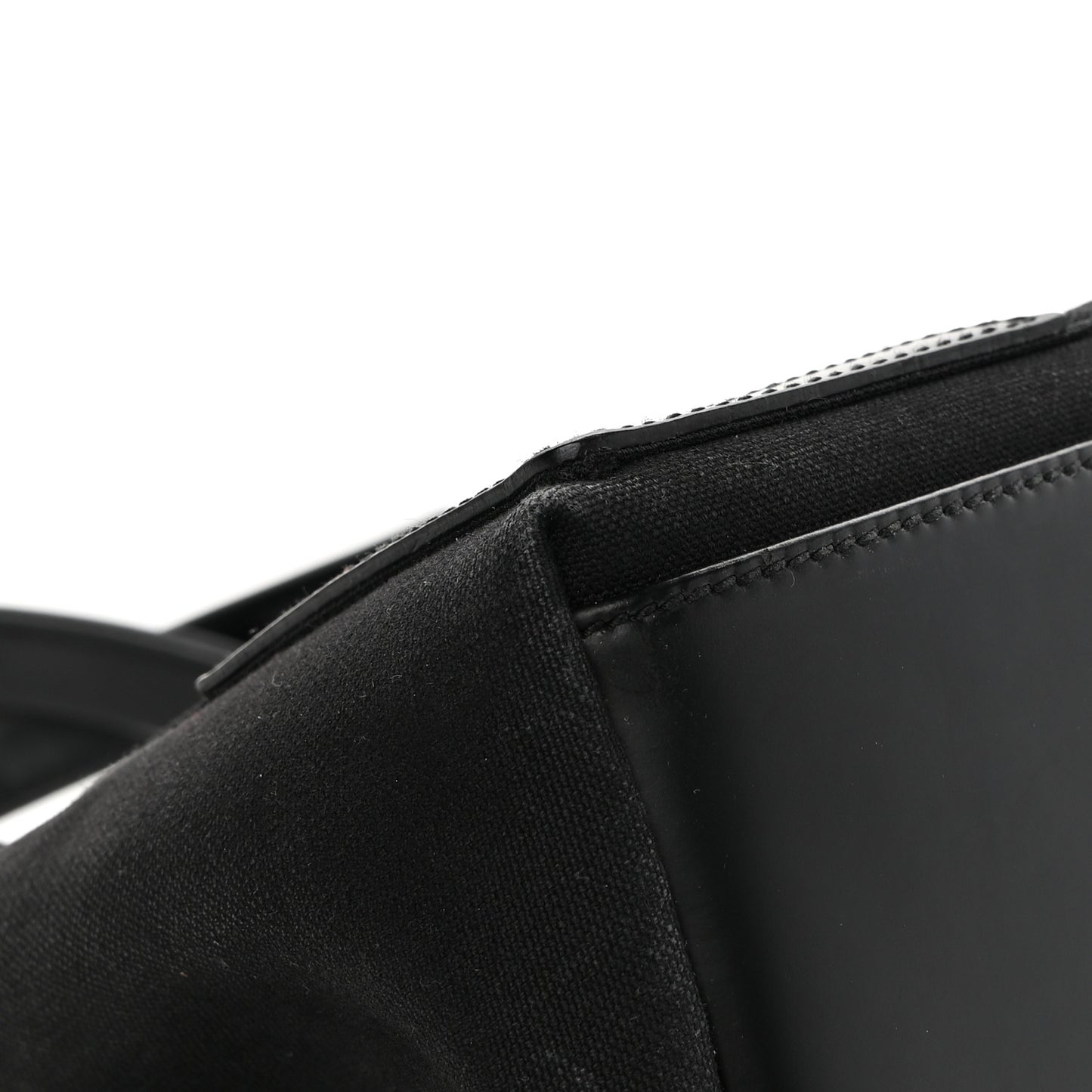 Cotton Canvas Calfskin S Navy Cabas Black