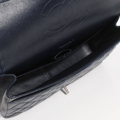 Chanel Caviar Quilted Maxi Double Flap Dark Blue 5 of 9