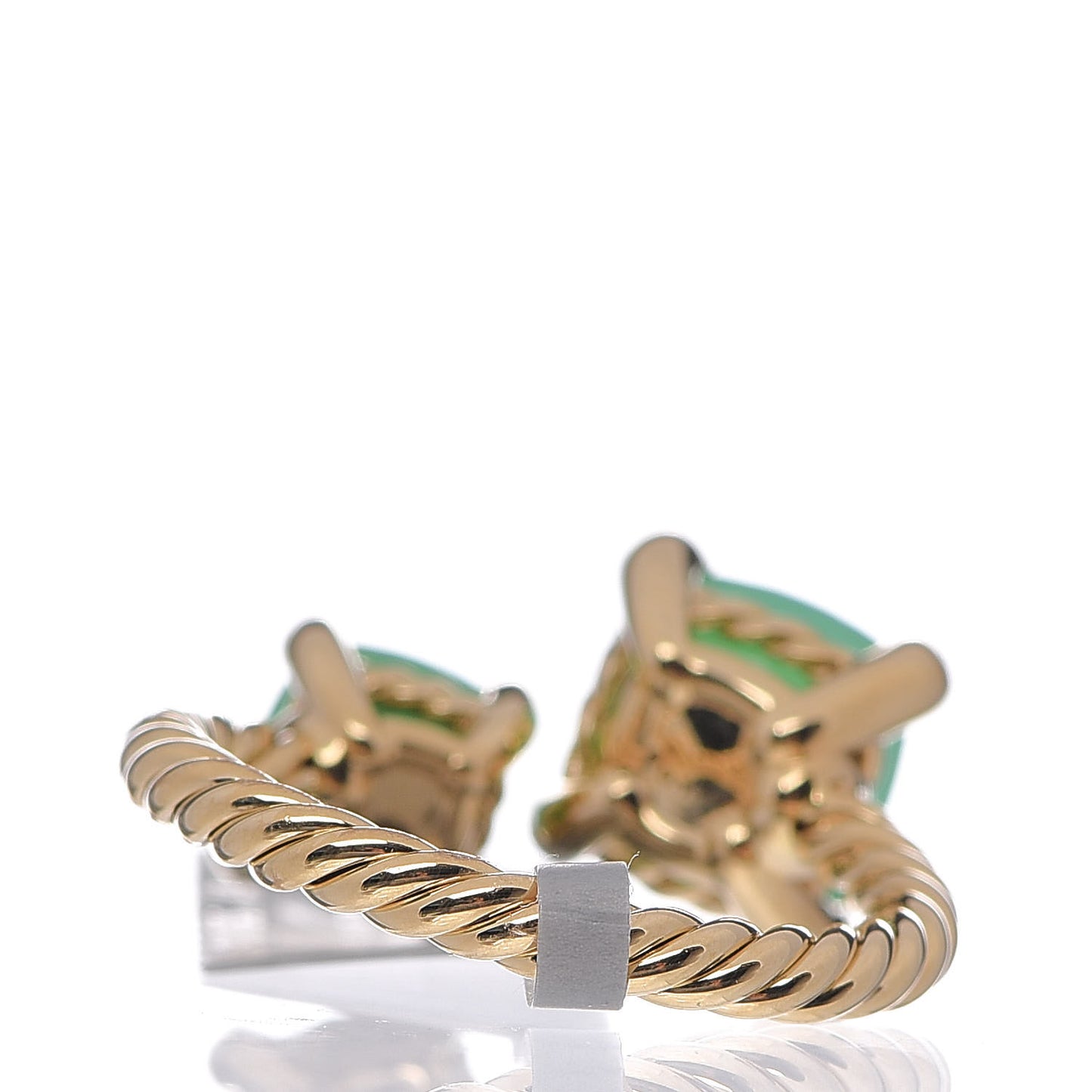 18K Yellow Gold Diamond Chrysoprase Chatelaine Bypass Ring 54 7