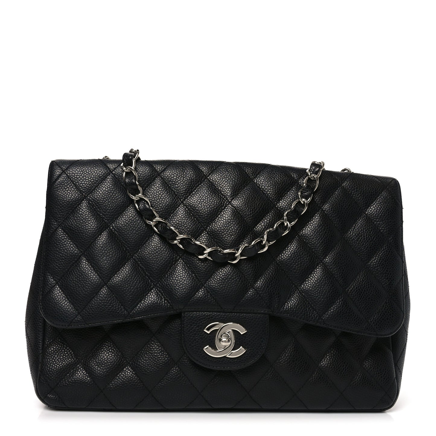 Caviar Quilted Jumbo Single Flap Black