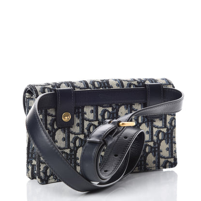 Christian Dior Oblique Saddle Belt Bag Blue 4 of 12