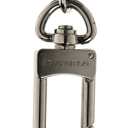 Louis Vuitton Metal Palladium Finish LV Initiales Bag Charm Key Holder Blue Silver 3 of 4