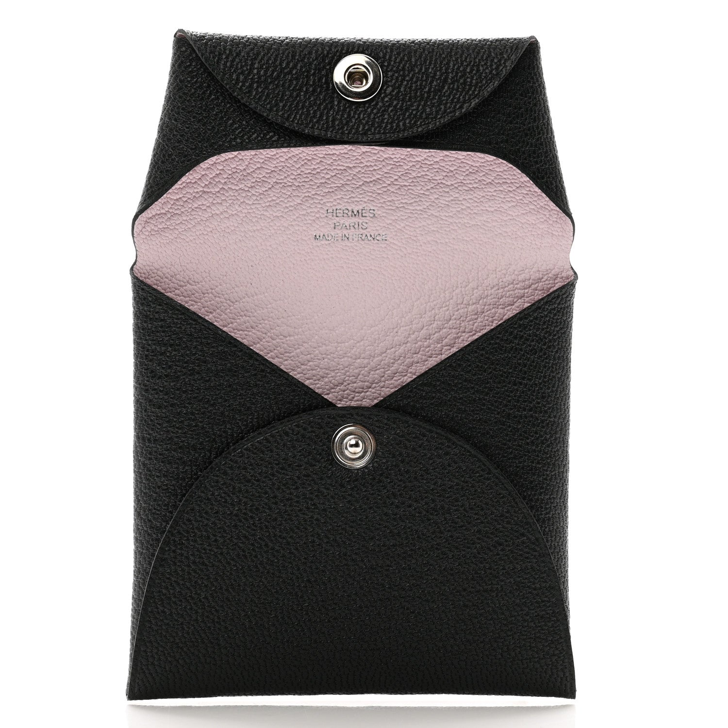 Hermes Chevre Mysore Bastia Verso Coin Purse Black Mauve Pale 5 of 8