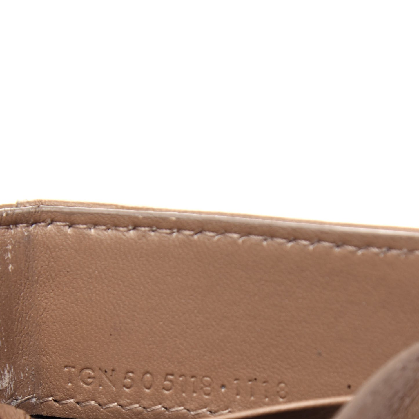 Grain De Poudre Matelasse Chevron Monogram Tiny Wallet Dark Beige