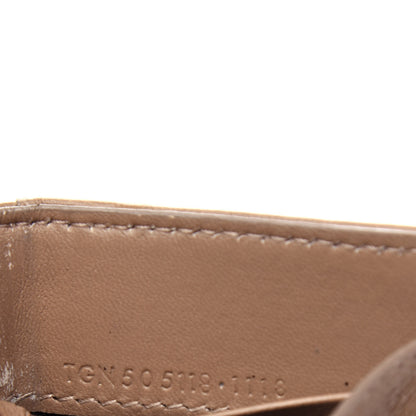 Saint Laurent Grain De Poudre Matelasse Chevron Monogram Tiny Wallet Dark Beige 8 of 9